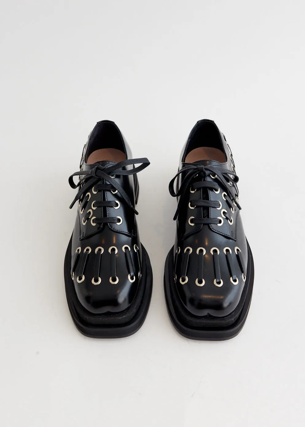 Heart Toe Platform Grommet Brogue