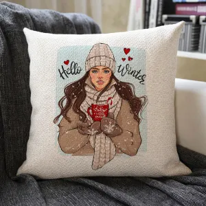 Hello Winter Linen Pillowcase