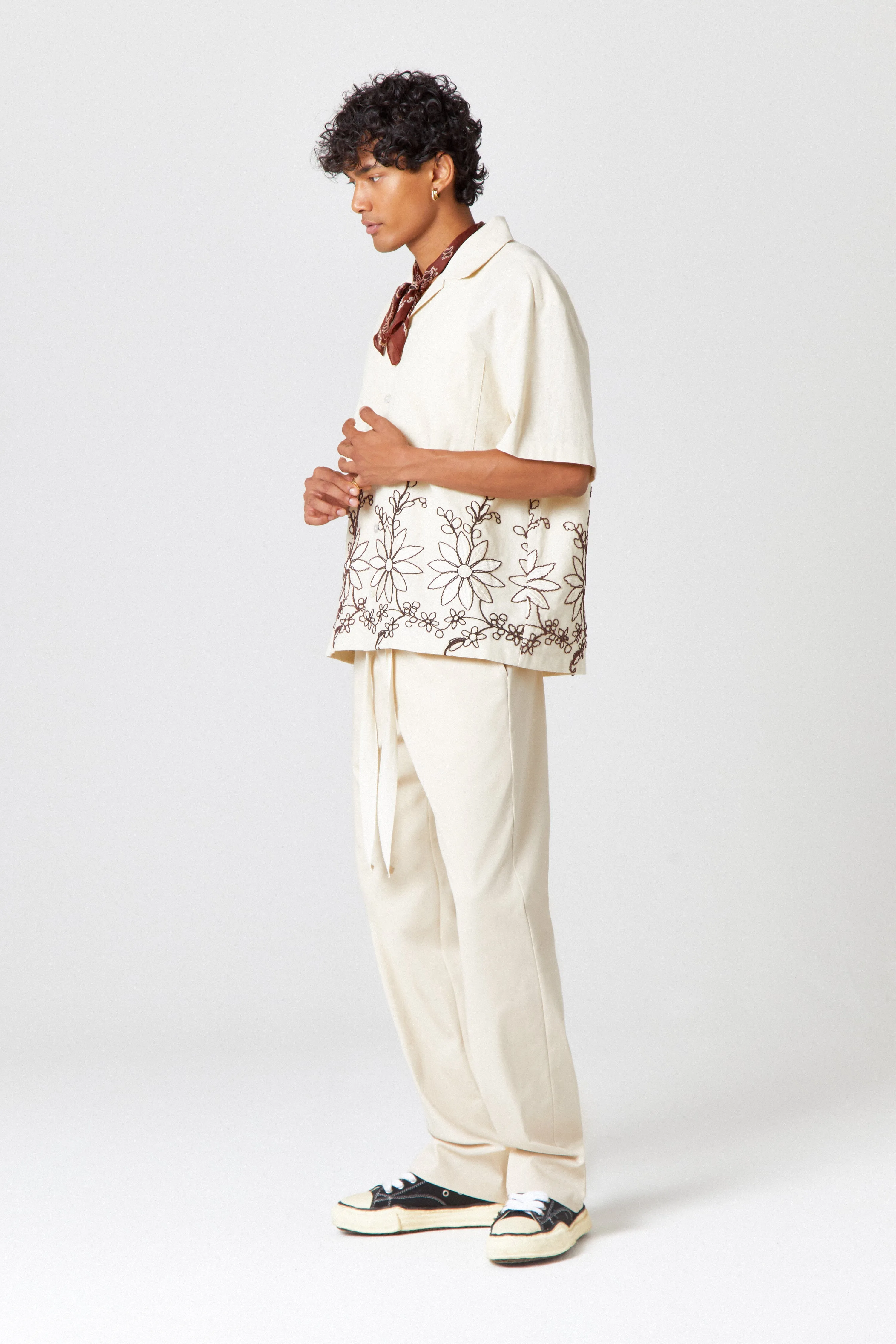 Homme Embroidered Linen Shirt