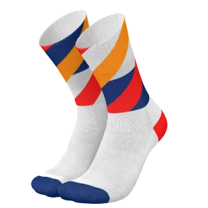 Incylence - Running Loops Long Sock - White Orange Inferno