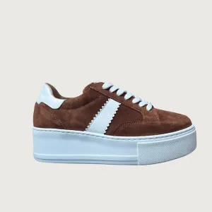 Jane Galland Trainers Emmanuelle Brown Suede Laces Platform