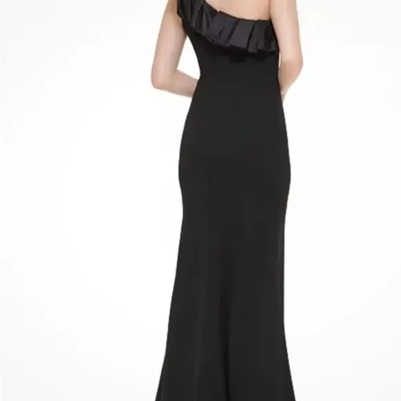 Jessica Howard Womens One Shoulder Rosette Evening Dress Sz 16 / Black