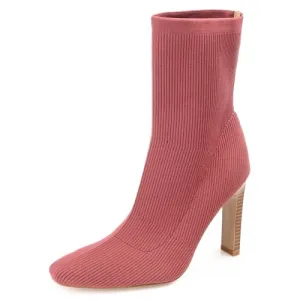 Journee Womens Elissa Tru Comfort Foam Pull On Stacked Heel Booties