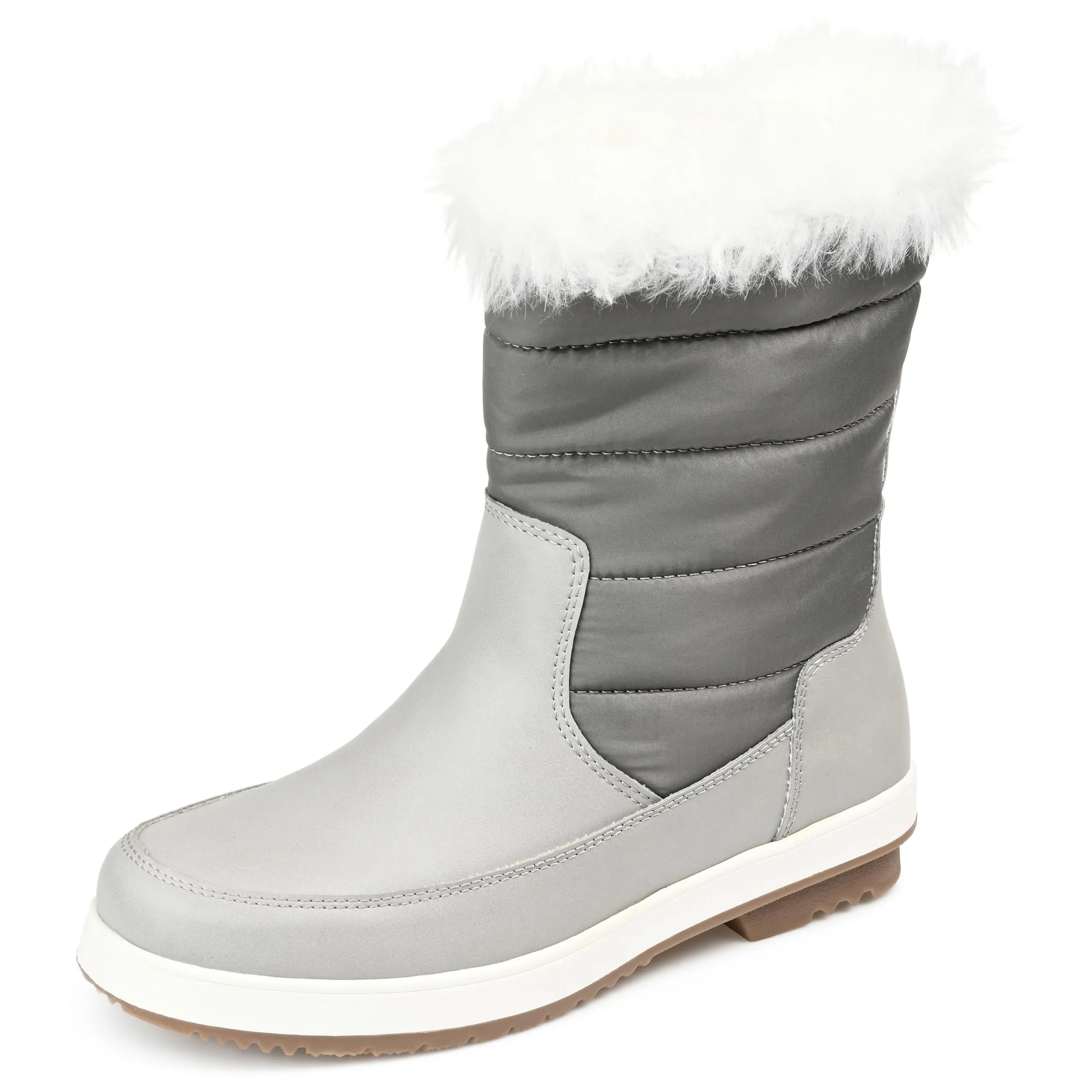 Journee Womens Marie Tru Comfort Foam Block Heel Cold Weather Booties Grey