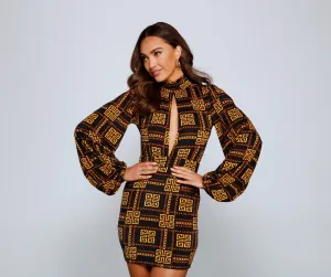 Key To Style Charming Geometric Mini Dress