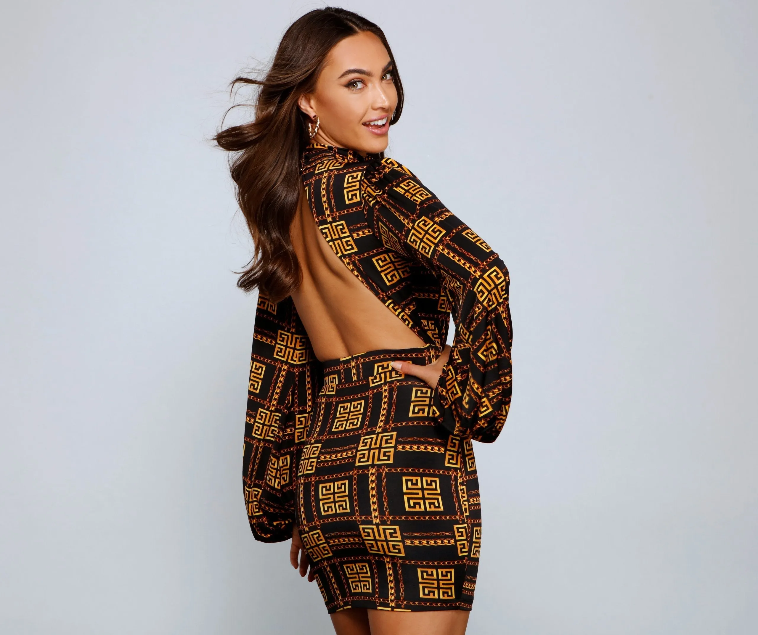 Key To Style Charming Geometric Mini Dress