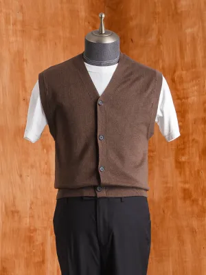 Knit Vest - Mocha Button-Up