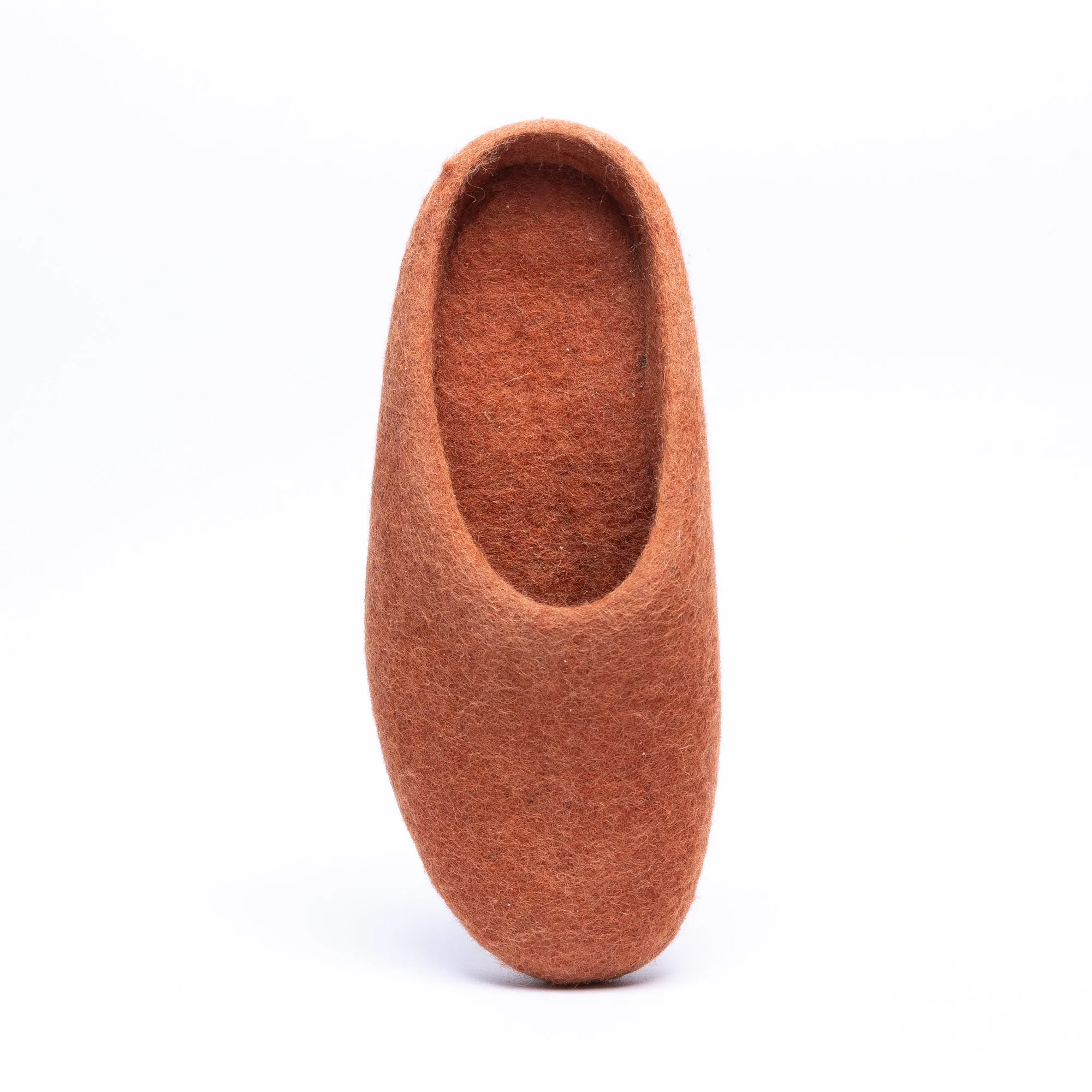 KUUMA - Orange Wool Felt Slippers Bold, Cozy, Handmade Winter Shoes for Women