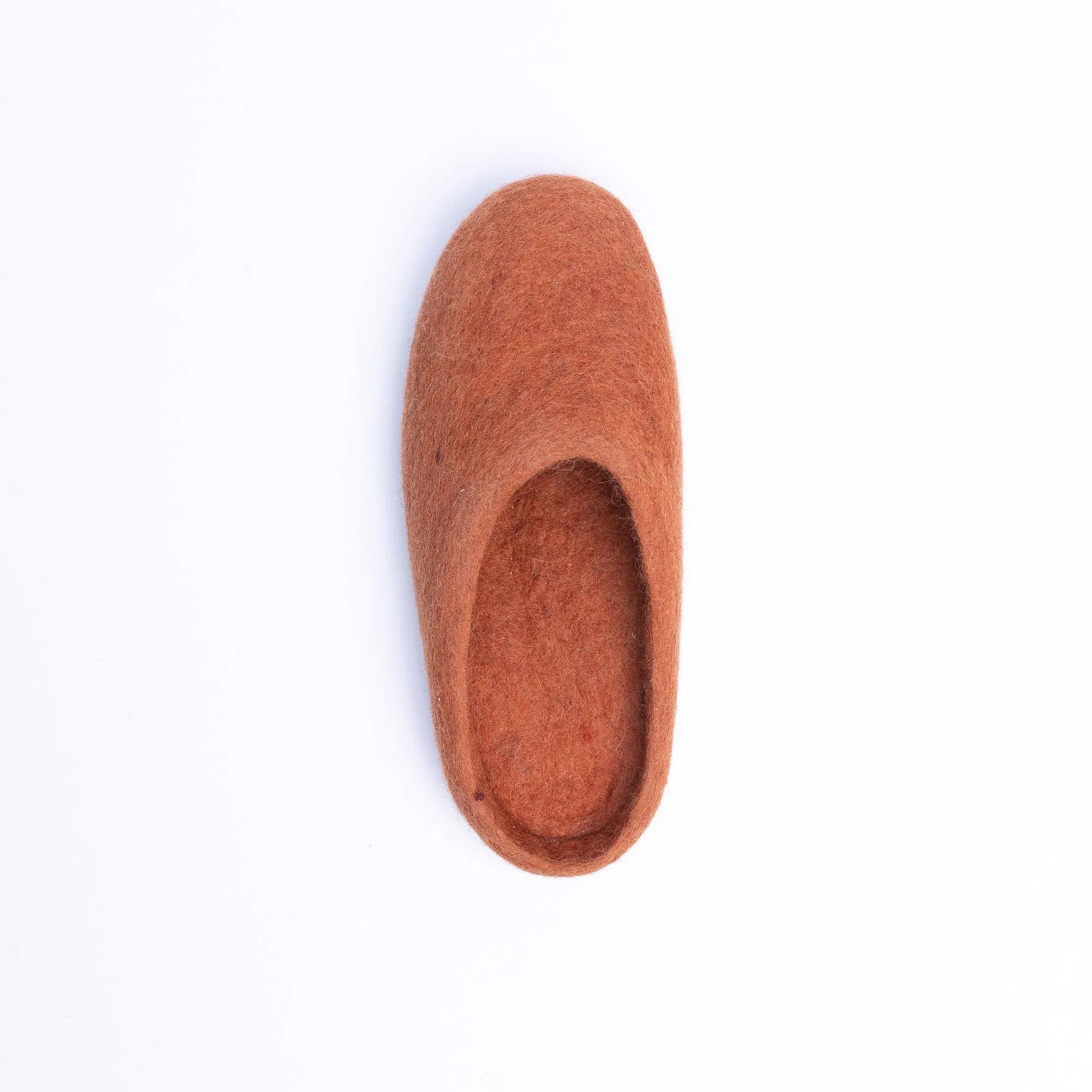 KUUMA - Orange Wool Felt Slippers Bold, Cozy, Handmade Winter Shoes for Women