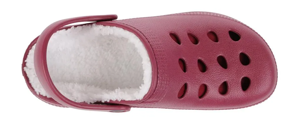 Ladies Injected EVA Clogs with Faux Berber Lining