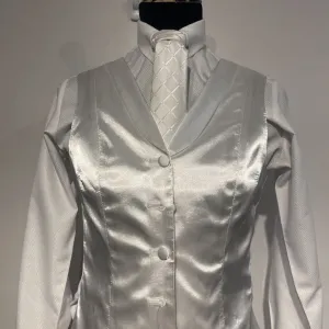 Ladies MTC Formal Vest Satin White 8