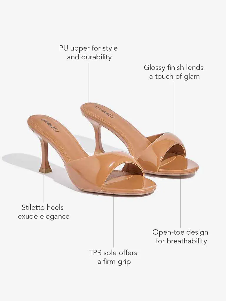 LUNA BLU Tan Heel Sandals