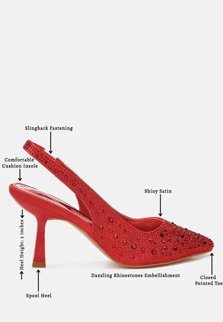 Luxurious Satin Pearl Slingback Sandals By MODE