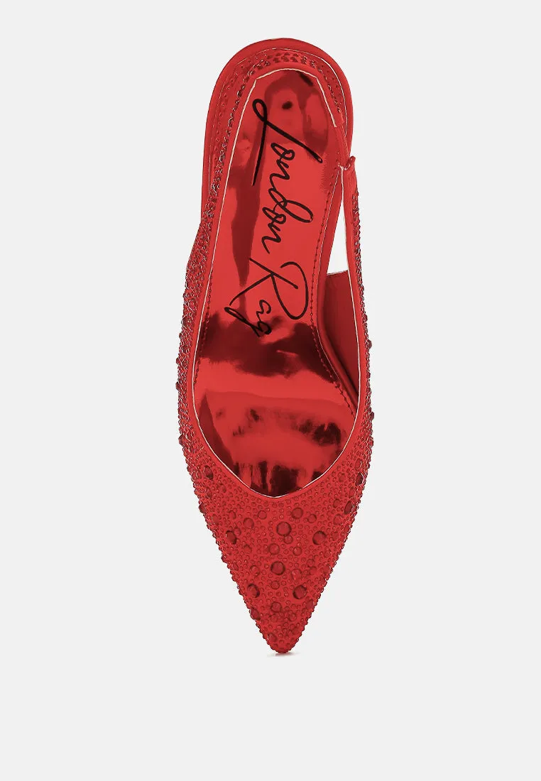 Luxurious Satin Pearl Slingback Sandals By MODE