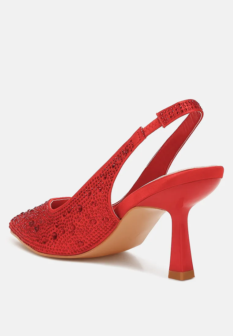Luxurious Satin Pearl Slingback Sandals By MODE