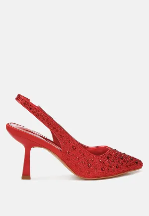 Luxurious Satin Pearl Slingback Sandals By MODE