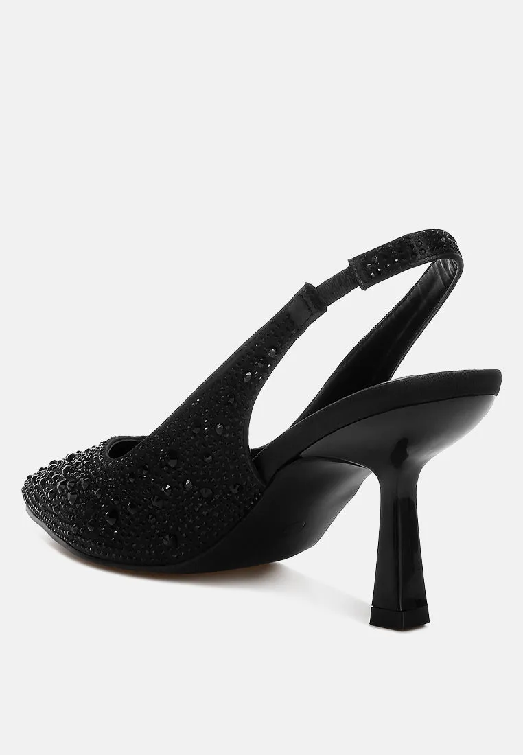 Luxurious Satin Pearl Slingback Sandals By MODE