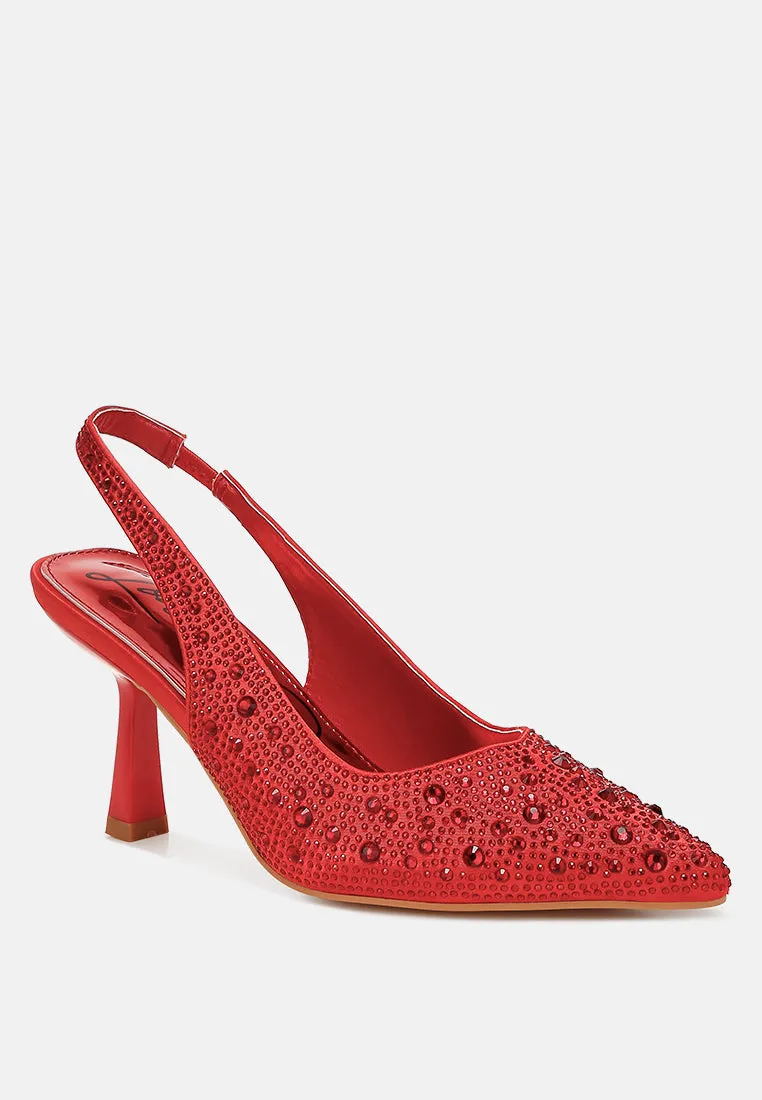 Luxurious Satin Pearl Slingback Sandals By MODE