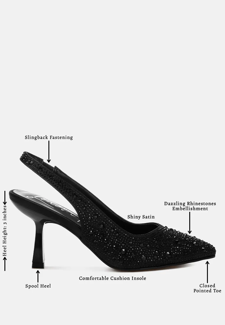 Luxurious Satin Pearl Slingback Sandals By MODE