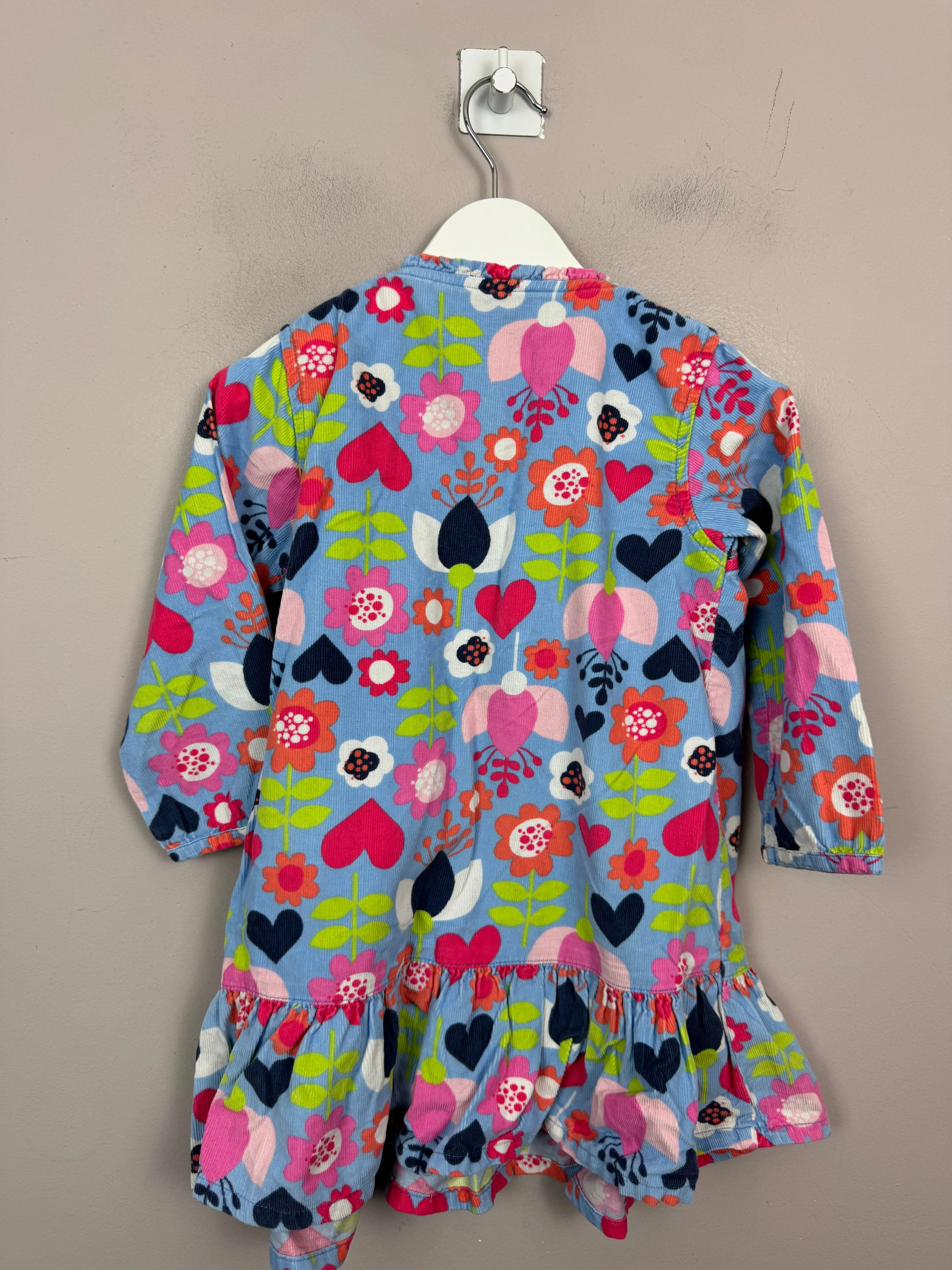 M&S Funky Floral Cord Dress 18-24m