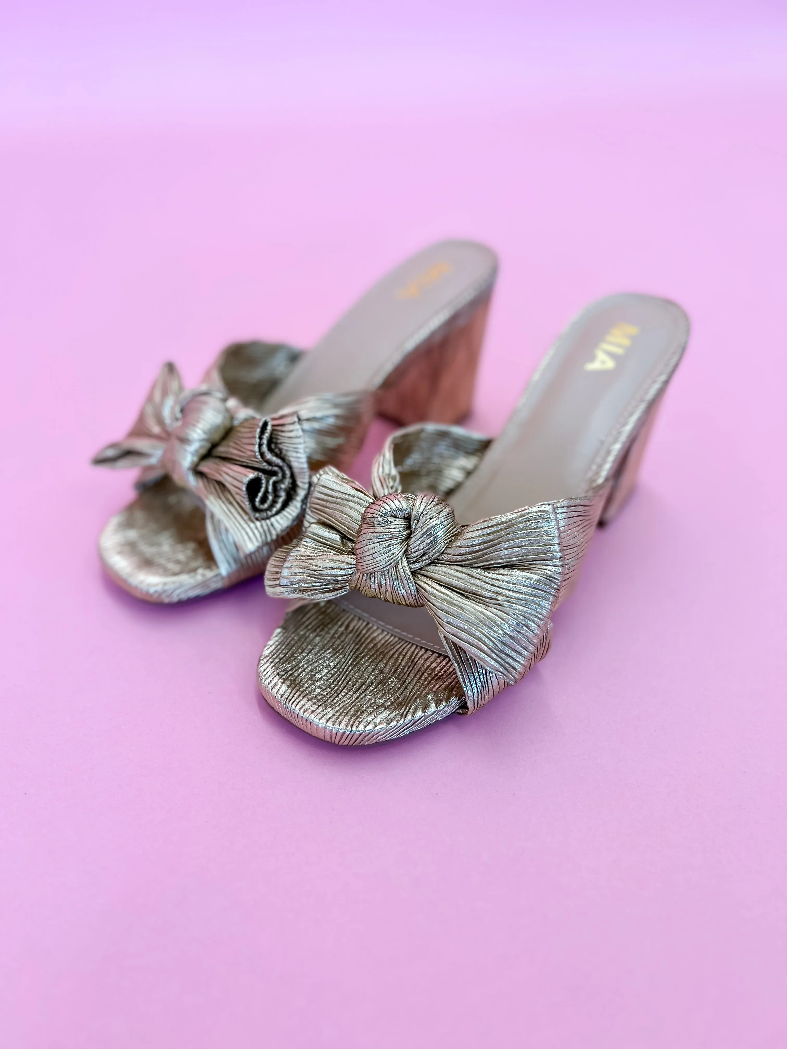 Mechelle Block Heel - Platinum