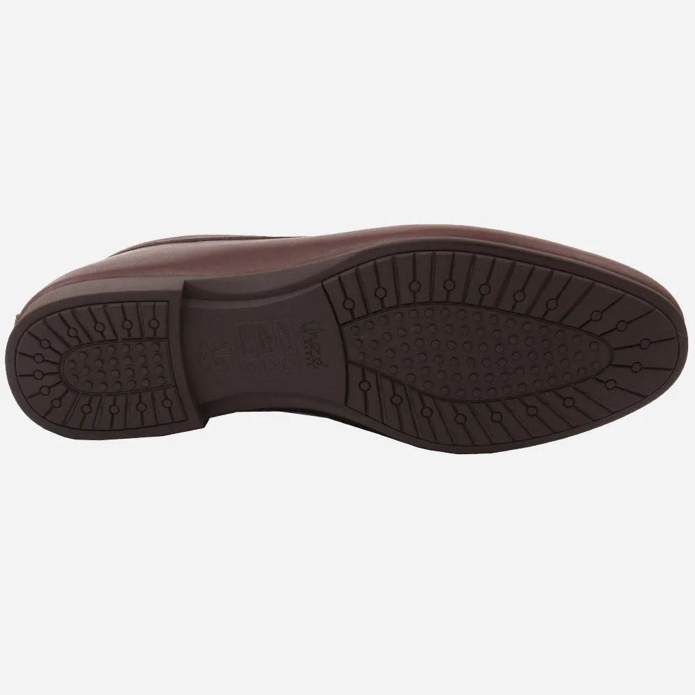 Men "VICENTE" Casual Perforated Slip On Metallic Buckle Leather Moccasins