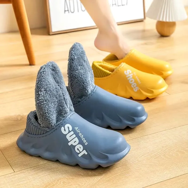 Men-Women Winter Warm Slippers & Waterproof Indoor/Outdoor House Shoes
