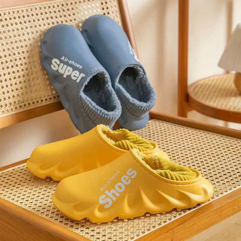 Men-Women Winter Warm Slippers & Waterproof Indoor/Outdoor House Shoes
