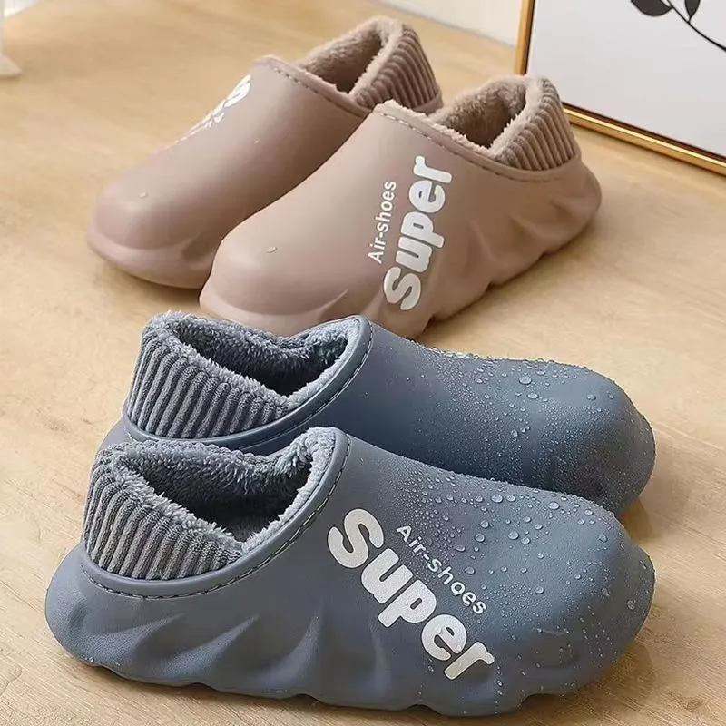 Men-Women Winter Warm Slippers & Waterproof Indoor/Outdoor House Shoes