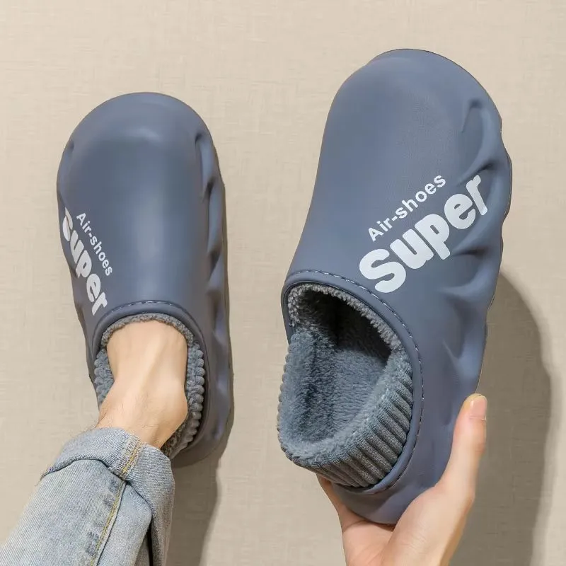 Men-Women Winter Warm Slippers & Waterproof Indoor/Outdoor House Shoes