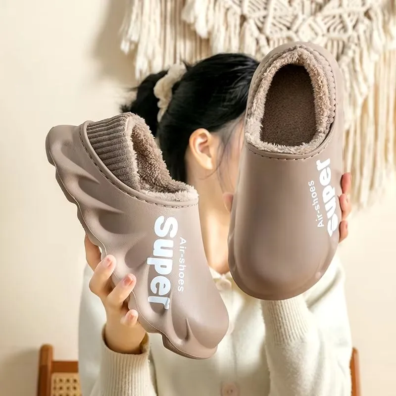 Men-Women Winter Warm Slippers & Waterproof Indoor/Outdoor House Shoes