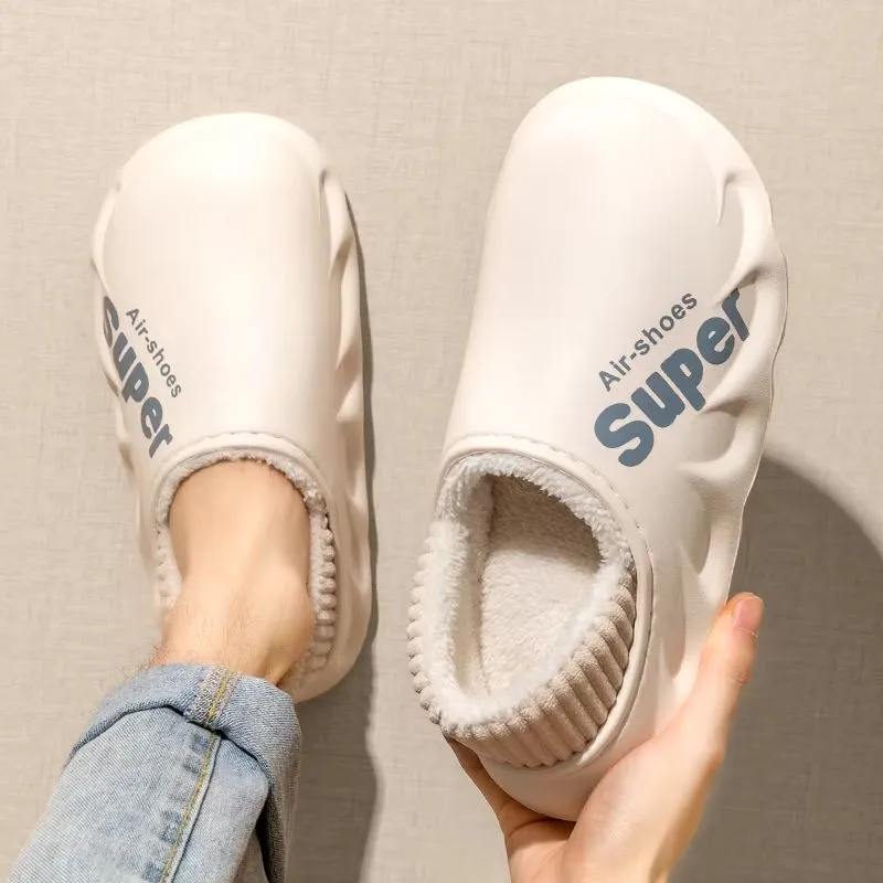 Men-Women Winter Warm Slippers & Waterproof Indoor/Outdoor House Shoes