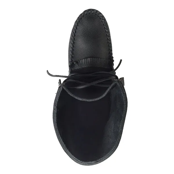 Men's Black Leather Moccasin Boots (Final Clearance - Size 15 ONLY)