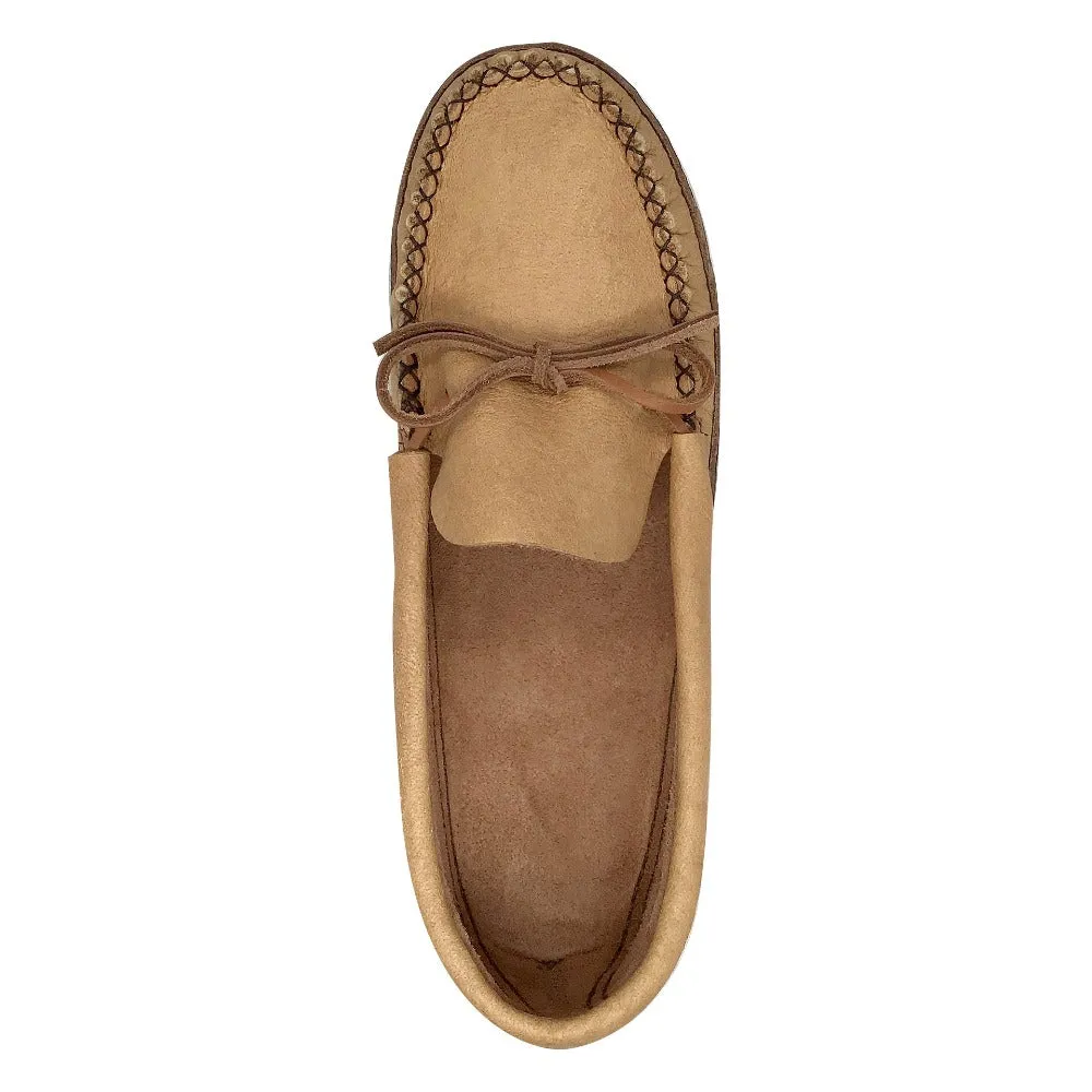 Men's Earthing Moccasins Moose Hide with Heavy Oil Tan Soles
