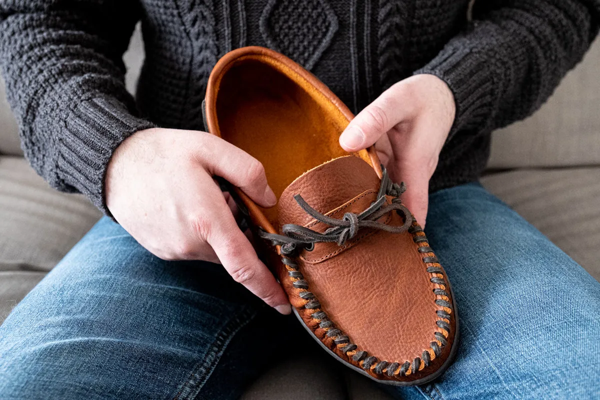 Men's Earthing Wide Leather Moccasin Shoes