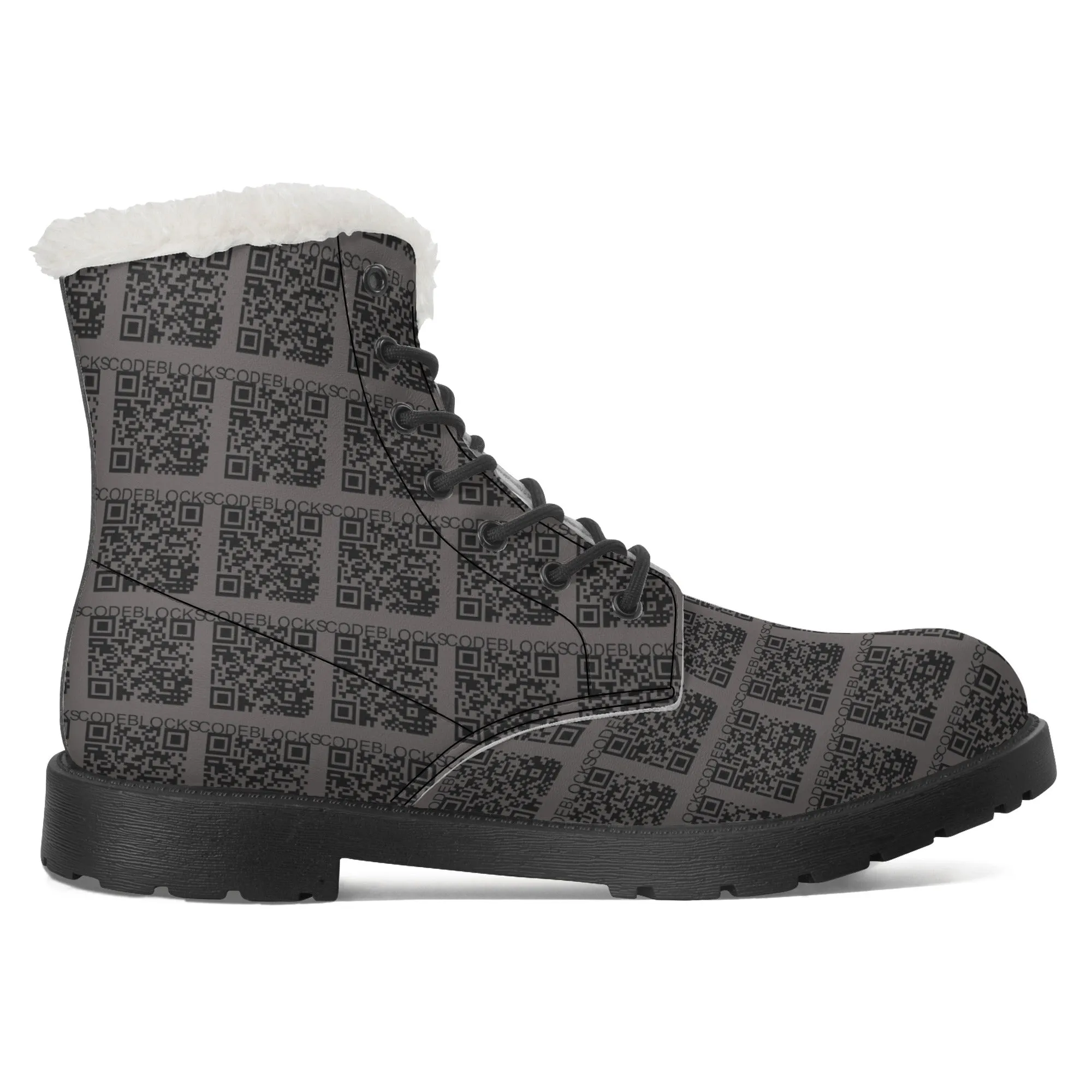 Mens Faux Fur Leather Boots