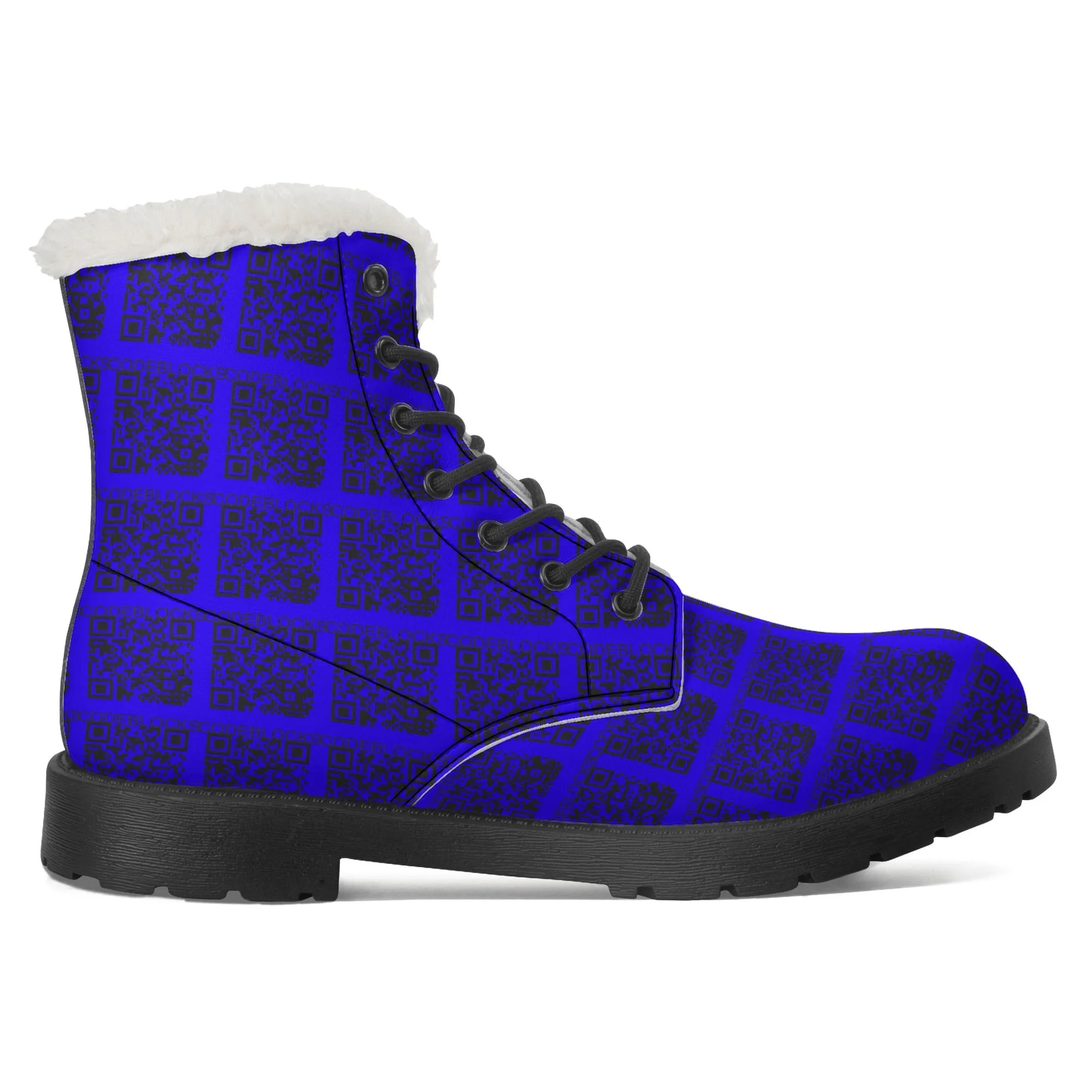 Mens Faux Fur Leather Boots