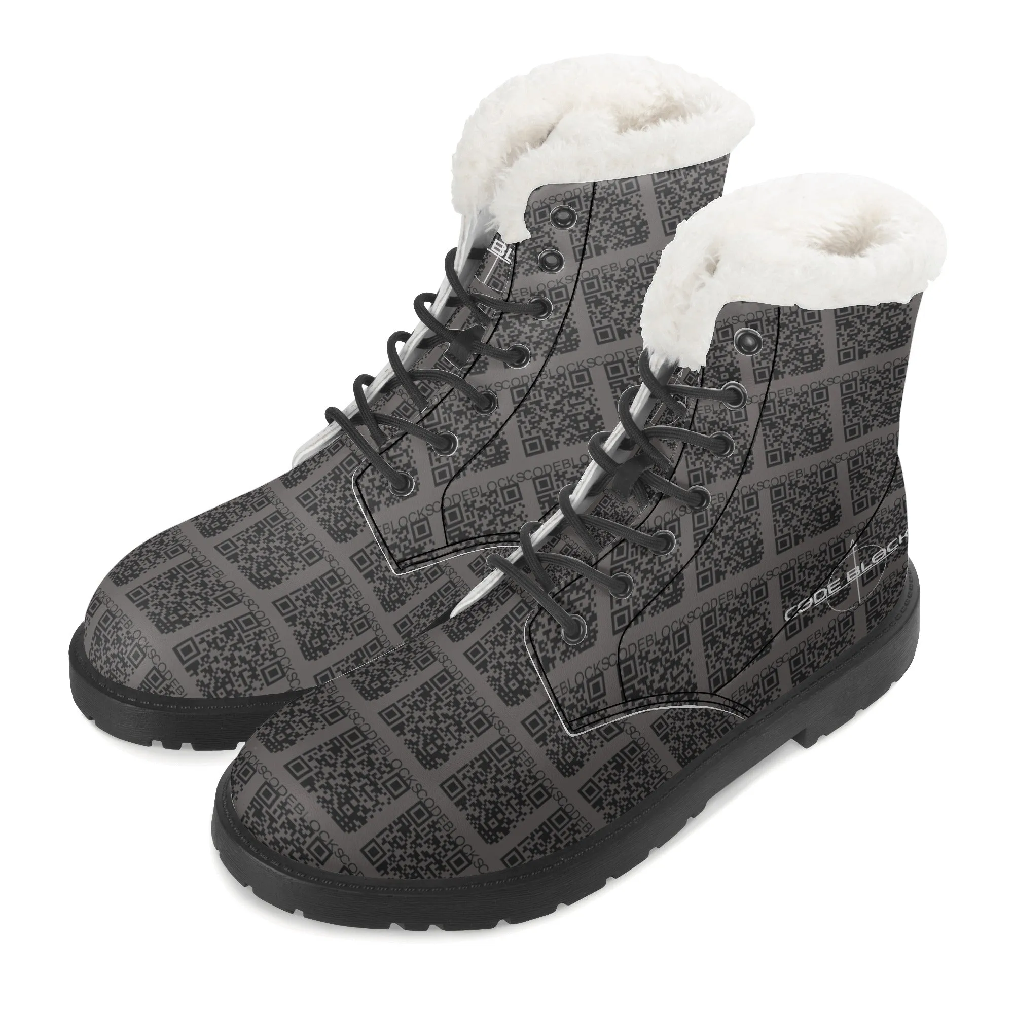 Mens Faux Fur Leather Boots