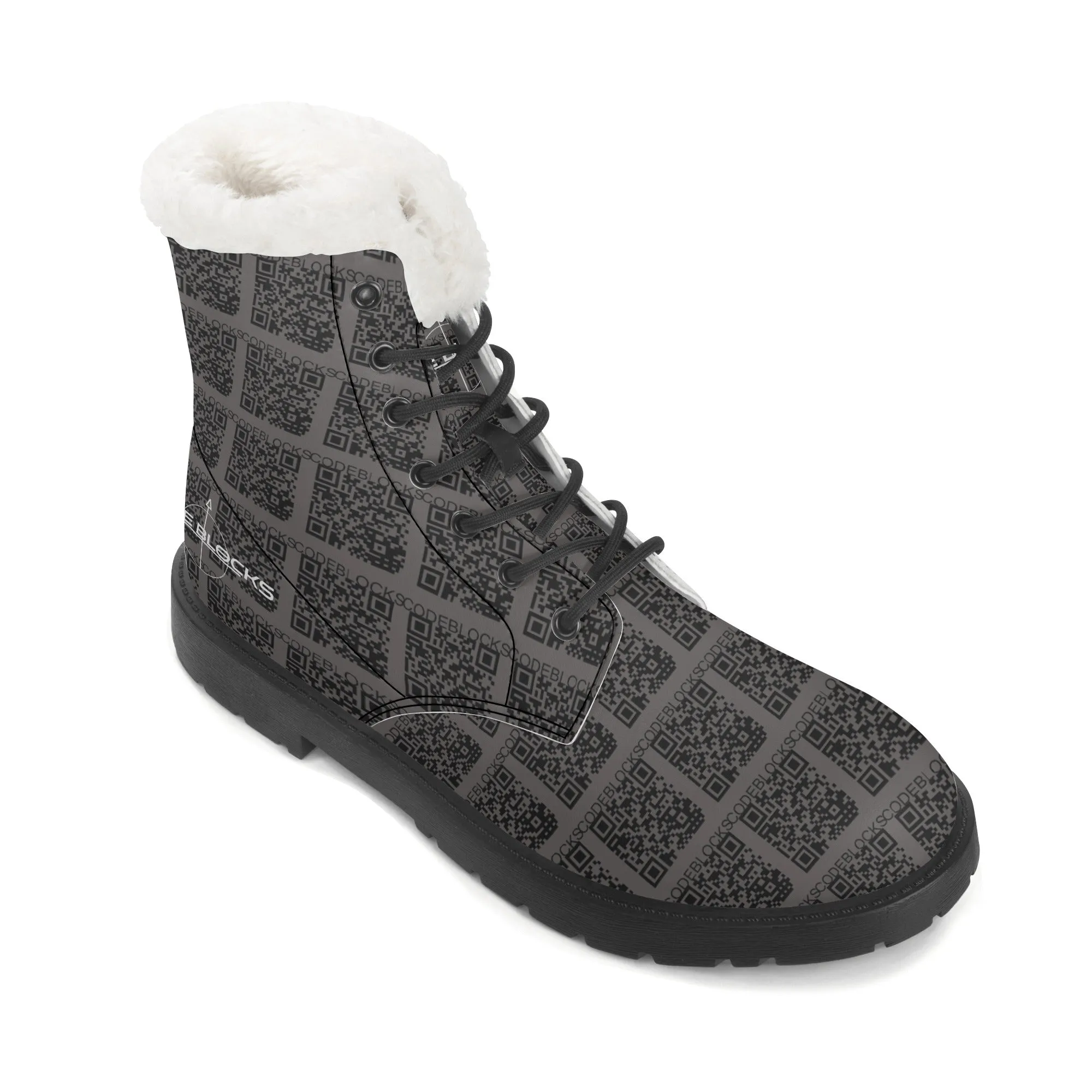 Mens Faux Fur Leather Boots