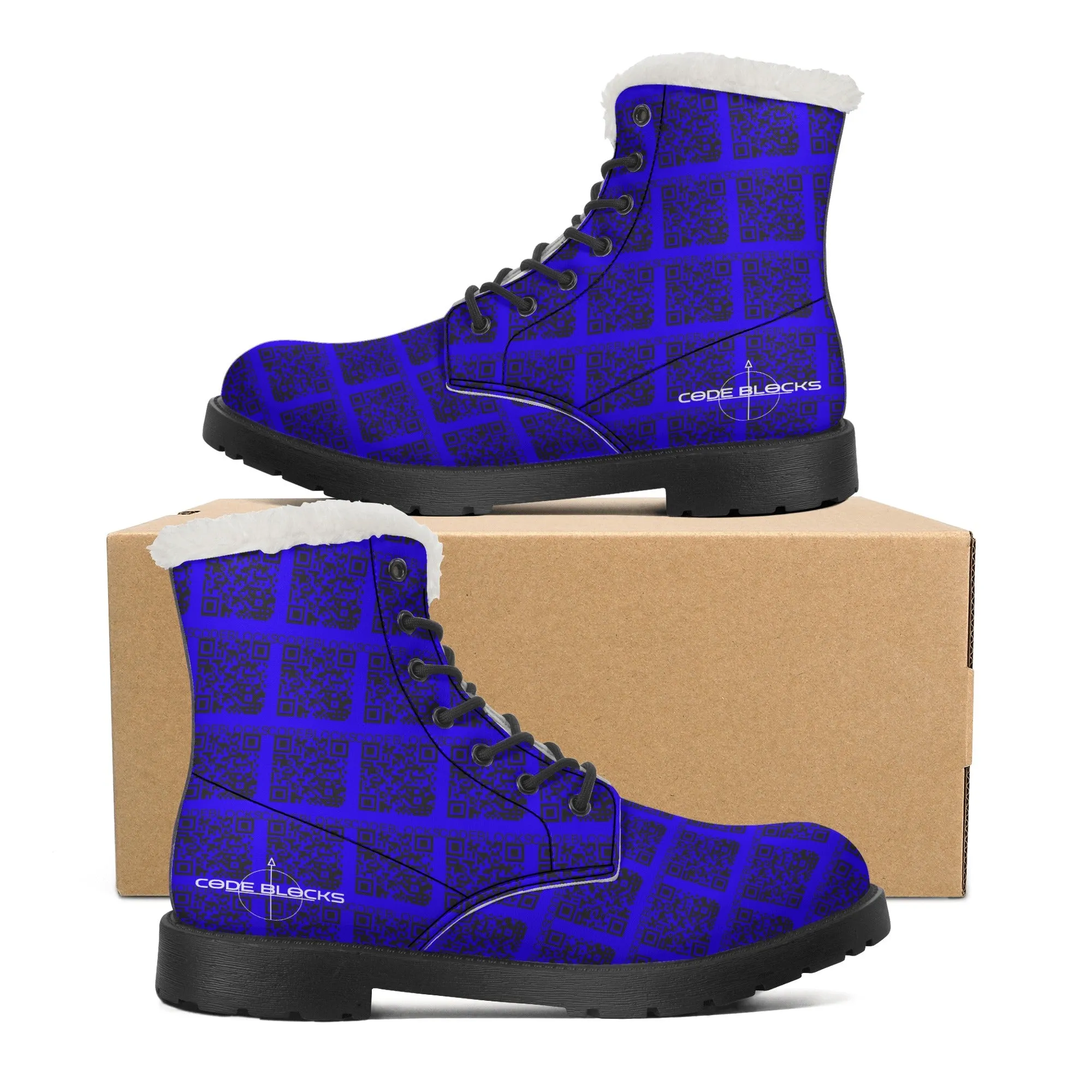 Mens Faux Fur Leather Boots