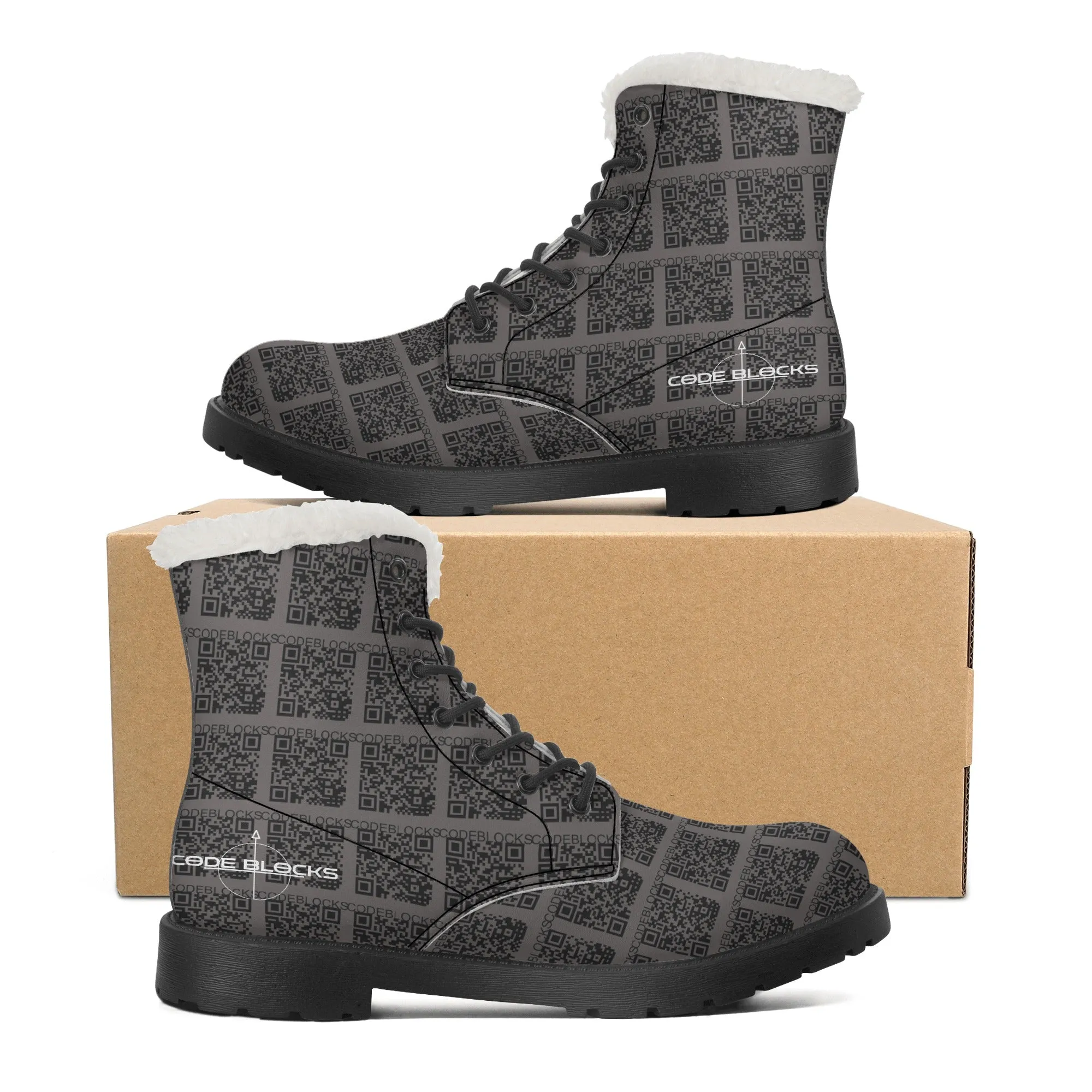 Mens Faux Fur Leather Boots