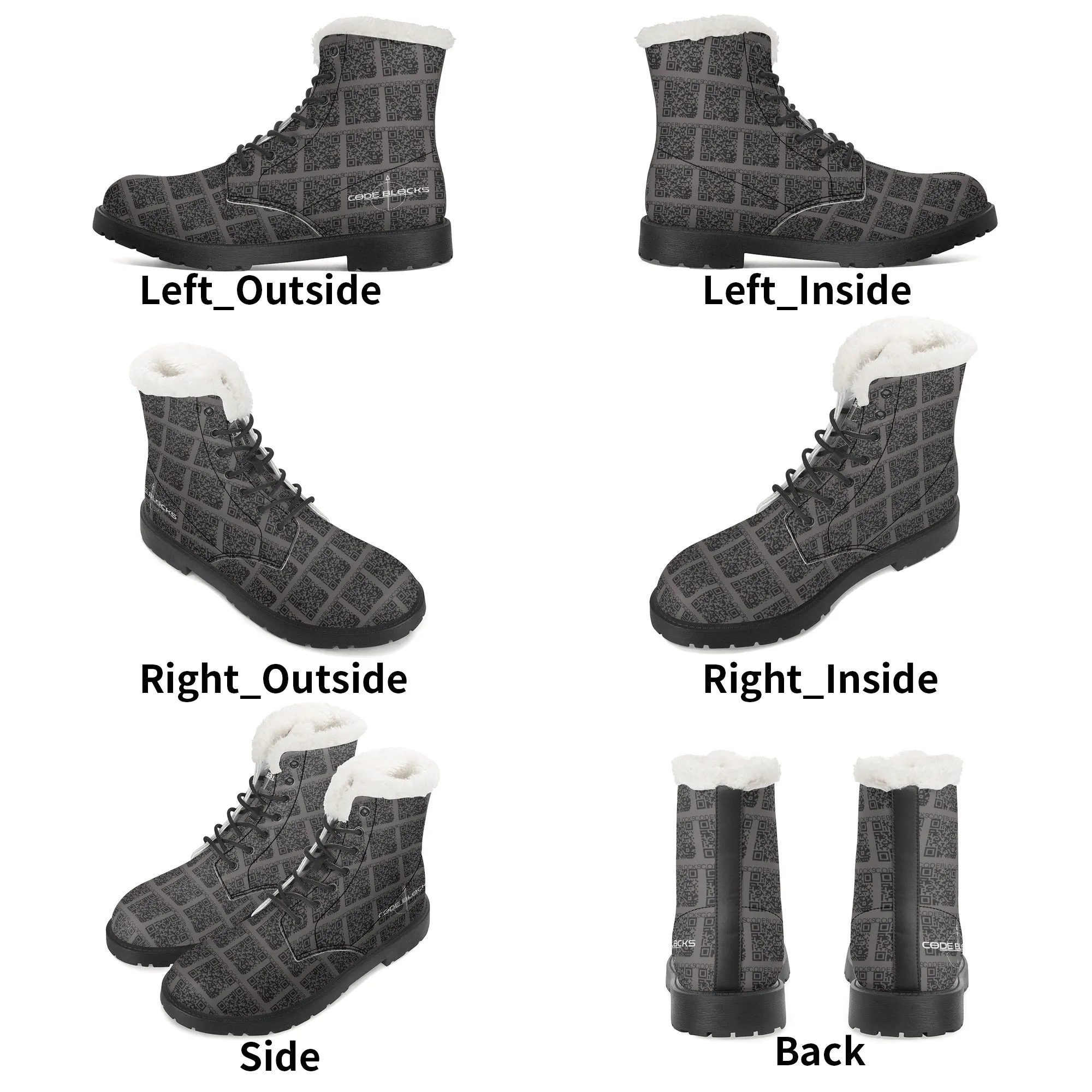 Mens Faux Fur Leather Boots