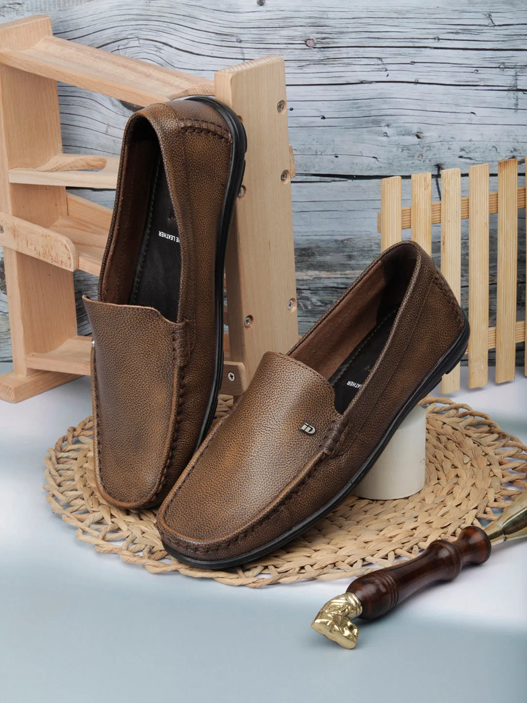 Men's Tan Moc Toe Comfort Fit Loafer (ID1064)