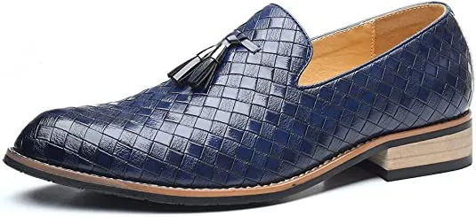 Men's Woven Tassel Smoking Loafers