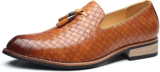 Men's Woven Tassel Smoking Loafers