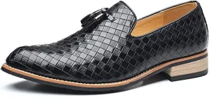 Men's Woven Tassel Smoking Loafers