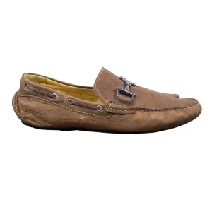 Mercanti Fiorentini Mens Cognac Brown Leather Moccasin Driver Loafers Size 13M