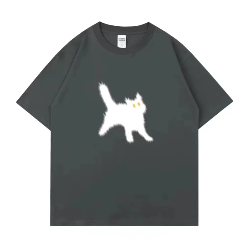 Minimal Angry Kitten Cotton T-Shirt