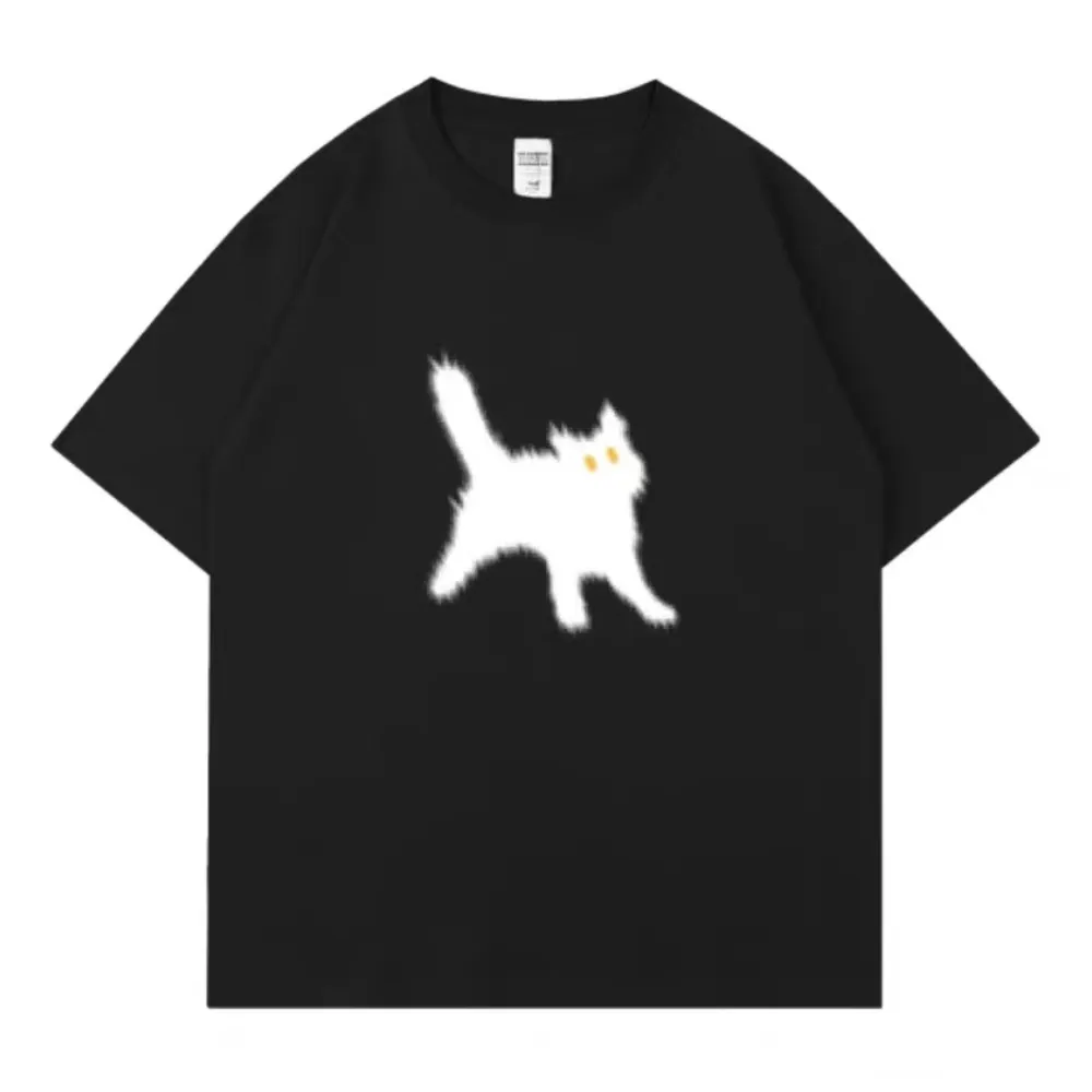 Minimal Angry Kitten Cotton T-Shirt