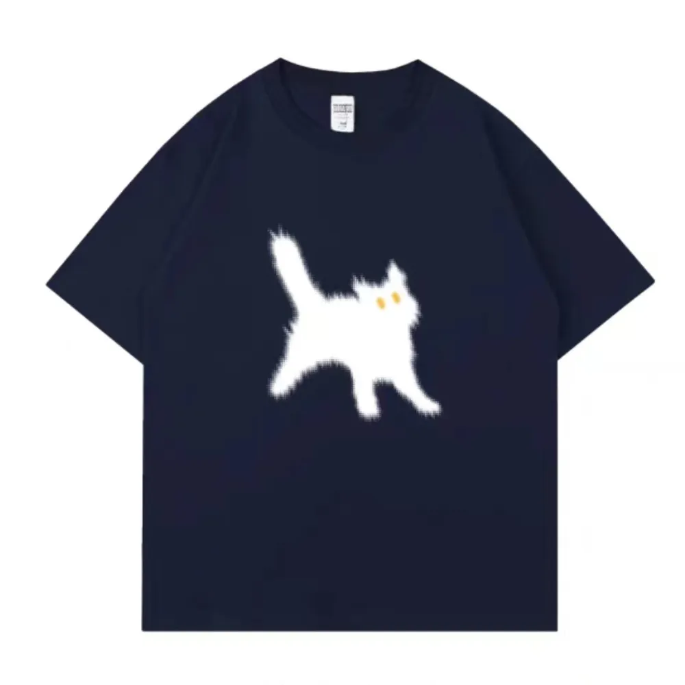 Minimal Angry Kitten Cotton T-Shirt